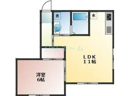 グランベールS6(1LDK/1階)の間取り写真