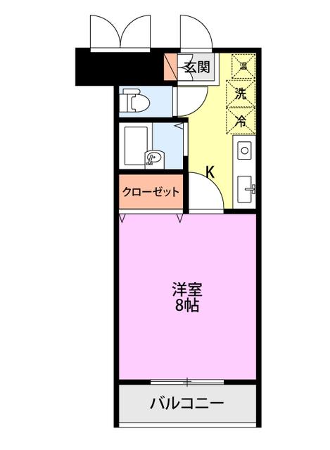 マロングリーン(1K/3階)の間取り写真