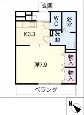 ピアーチェII(1K/2階)の間取り写真