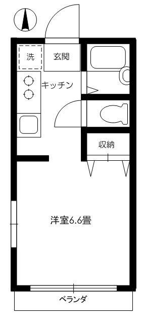 小暮コーポ第二(ワンルーム/1階)の間取り写真