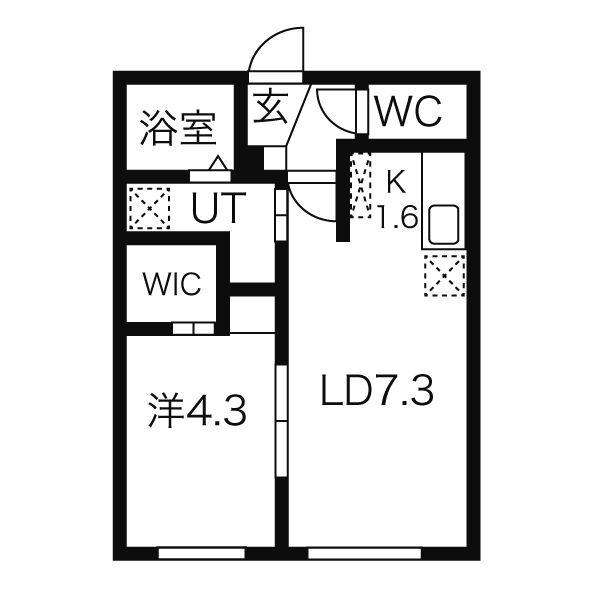 T147(1LDK/4階)の間取り写真