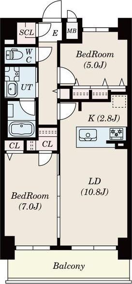 S-RESIDENCE六番町(2LDK/12階)の間取り写真