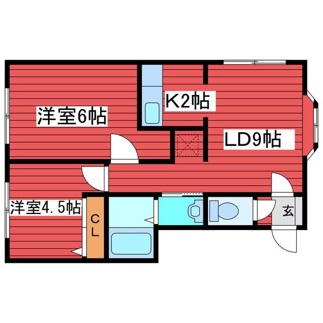 セトル西岡(2LDK/1階)の間取り写真