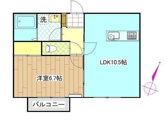 セピア ルージュ(1LDK/2階)の間取り写真