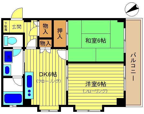 S-2138(2DK/2階)の間取り写真