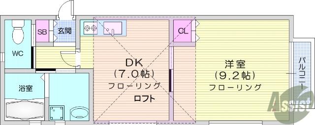 セウ・ヴォアル(1DK/2階)の間取り写真