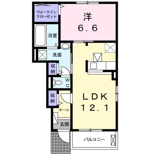 カーサ ラルゴ(1LDK/1階)の間取り写真