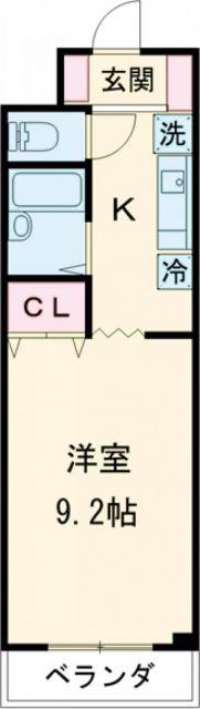 シャトーふじや(1K/3階)の間取り写真