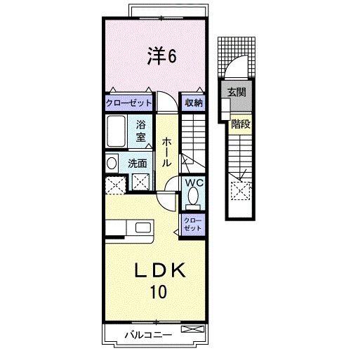 コルニオロ(1LDK/2階)の間取り写真