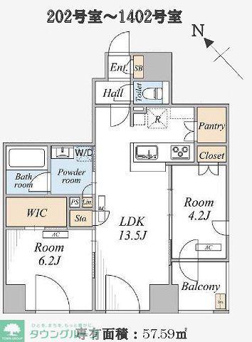 THE MAYFAIR(2LDK/11階)の間取り写真