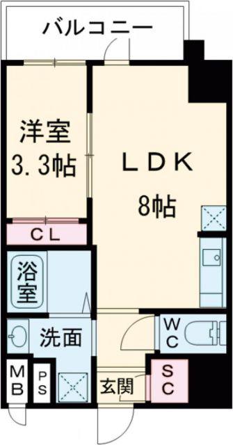 IーSTAGE住吉町(1LDK/5階)の間取り写真