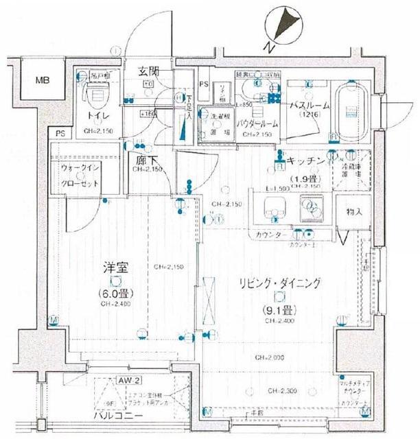 日神パレステージ巣鴨(1LDK/7階)の間取り写真
