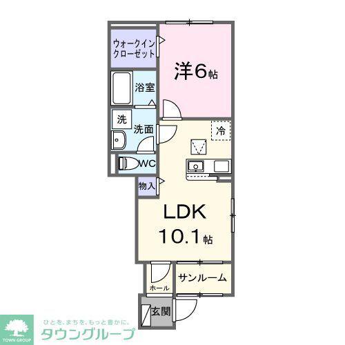 M・シャルマンローズG(1LDK/1階)の間取り写真