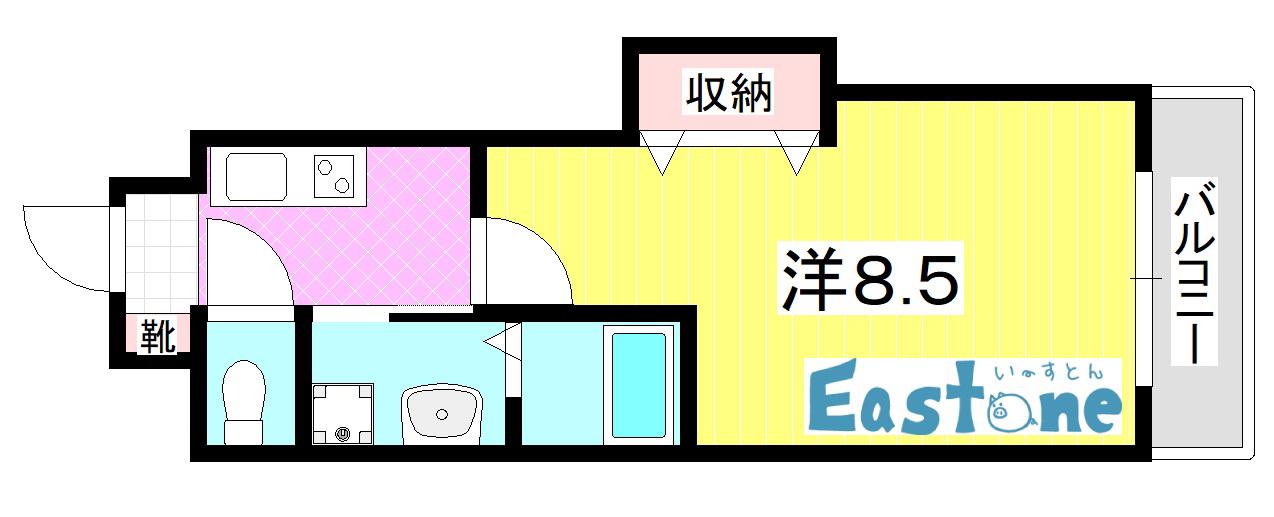 PREMIUM ARATA(1K/4階)の間取り写真