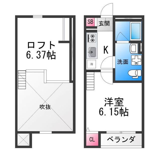 鳳 陽光館(1K/1階)の間取り写真