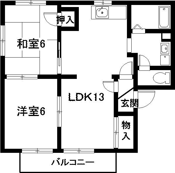 ハイツ泉(2LDK/2階)の間取り写真