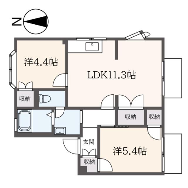 タイムズスクウェア(2LDK/2階)の間取り写真
