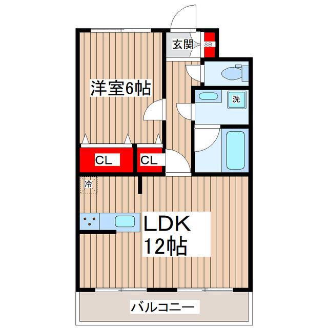 マノ―リヴェル(1LDK/2階)の間取り写真