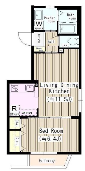 TOKYO FLAT(1LDK/1階)の間取り写真