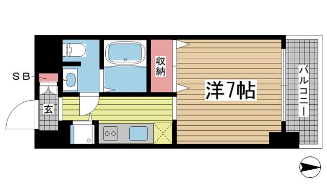 CITYSPIRE新神戸(1K/10階)の間取り写真