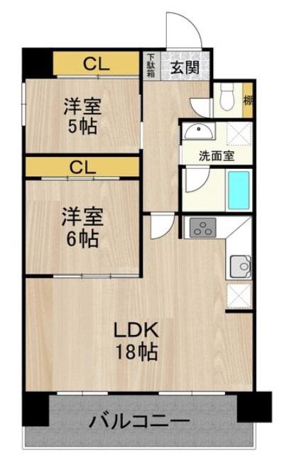 テンフォーティー(2LDK/3階)の間取り写真