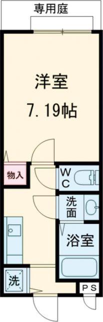 メナメゾン日根野(1K/1階)の間取り写真