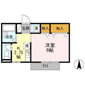 ファミール堀部IV(1K/1階)の間取り写真
