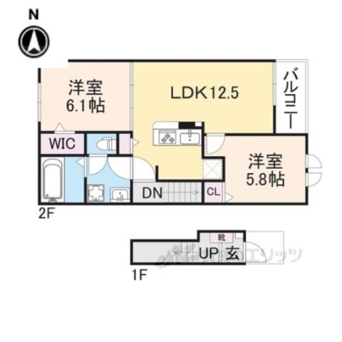 ソラーナⅡ(2LDK/2階)の間取り写真