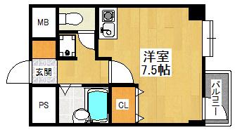 モンレーブ(1K/2階)の間取り写真