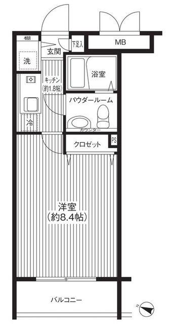 プロスパー下井草(1K/1階)の間取り写真