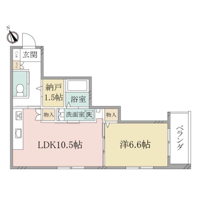 ヘーベルヴィレッジ目黒東が丘(1LDK/2階)の間取り写真
