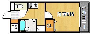 ベルゲンハイツ明石(1K/2階)の間取り写真