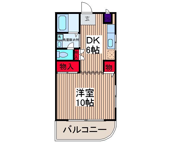 パールマンションMK(1DK/2階)の間取り写真