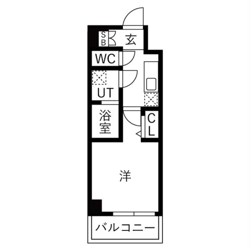 KDXレジデンス成増(1K/3階)の間取り写真