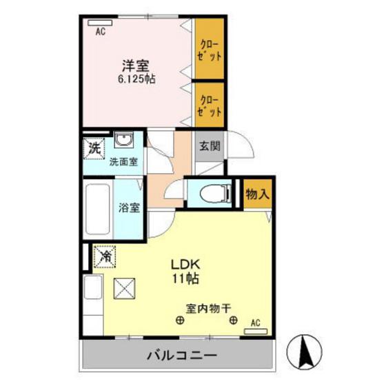 レーブ中泉(1LDK/1階)の間取り写真