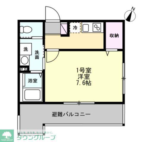 THE SUITE 横浜六浦(1K/1階)の間取り写真