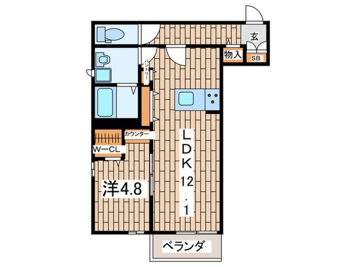 メゾンときわ鎌倉大船(1LDK/2階)の間取り写真