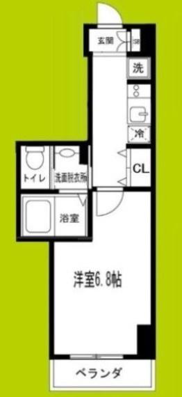 CQレジデンス大阪ウエスト(1K/3階)の間取り写真