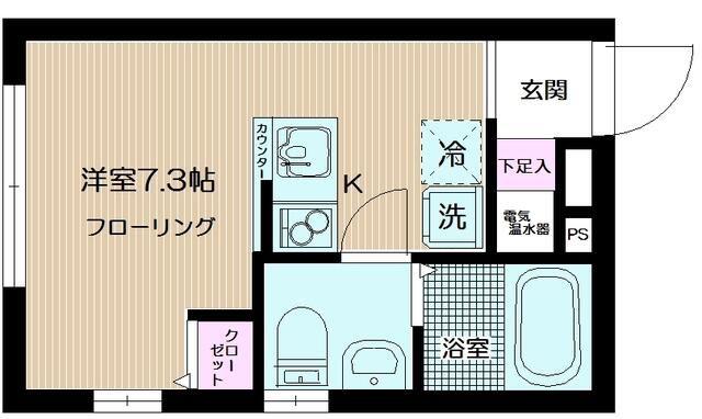コローナ赤羽(ワンルーム/1階)の間取り写真