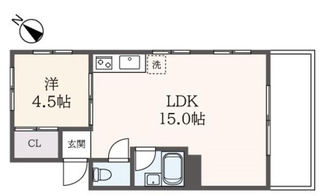 サニーコート(1LDK/3階)の間取り写真