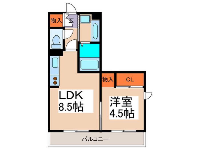アメニティコート(1LDK/1階)の間取り写真