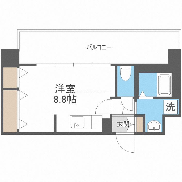 CASSIA福島駅前(ワンルーム/8階)の間取り写真
