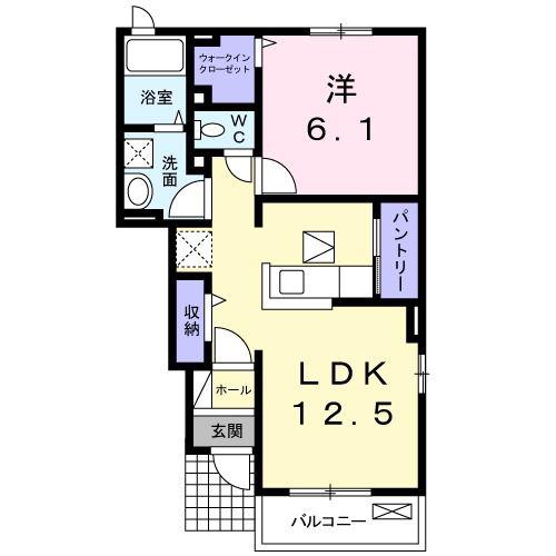 パエゼ・ナティーオ(1LDK/1階)の間取り写真