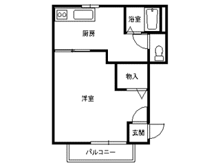 フレグランス地暁(1K/2階)の間取り写真