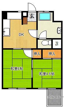 岡産業ビル(2DK/5階)の間取り写真