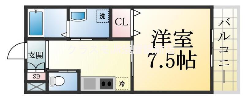 コーム須磨(1K/2階)の間取り写真