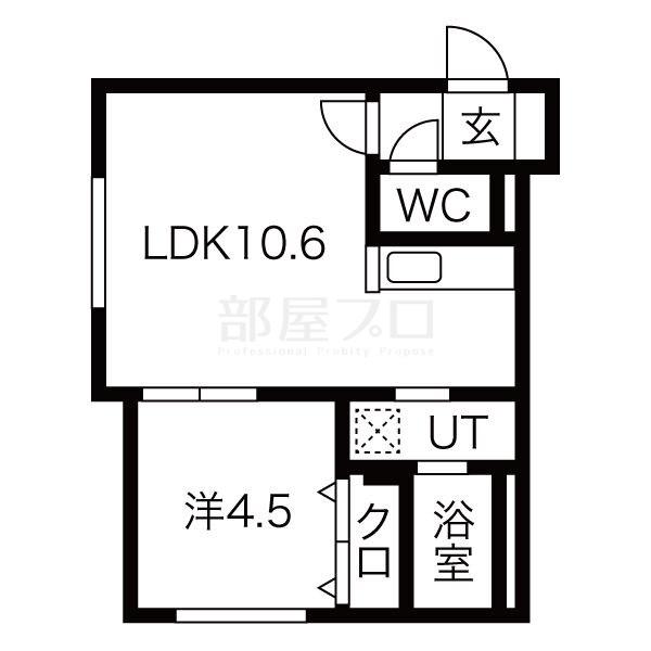 ALEGRIA発寒南 (1LDK/3階)の間取り写真