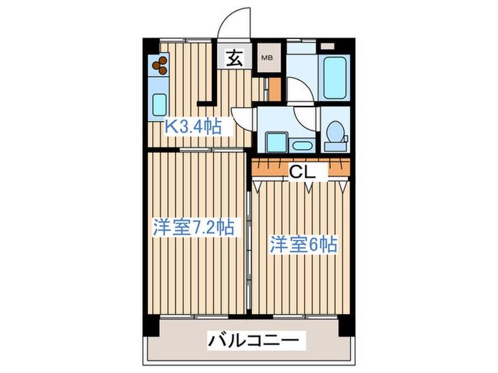 アロエ仙台(2K/4階)の間取り写真