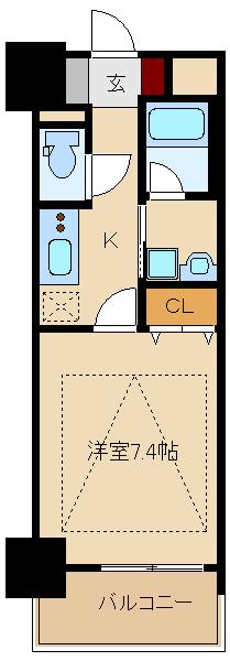 セレッソコート新大阪(1K/4階)の間取り写真