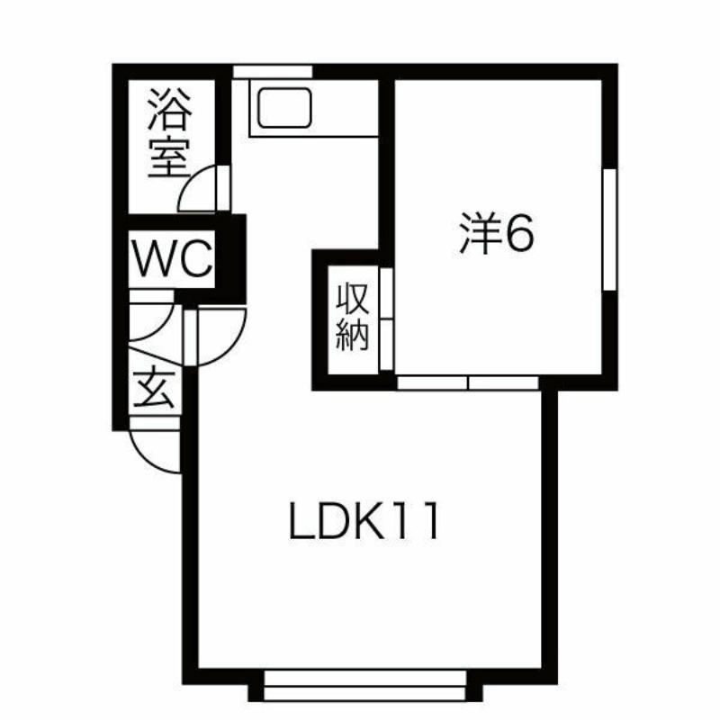 クリスタル510(1LDK/1階)の間取り写真